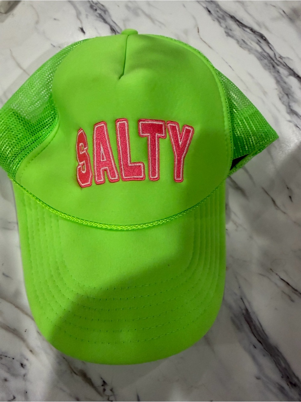 Neon Green "SALTY" Trucker Hat